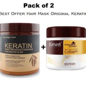 Keratin & Collagen Hair Mask, Pack of 2