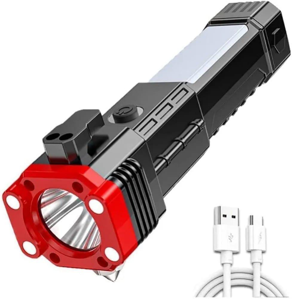 Rechargeable LED Torch Light with Type-C Charging - Essential Camping Gear